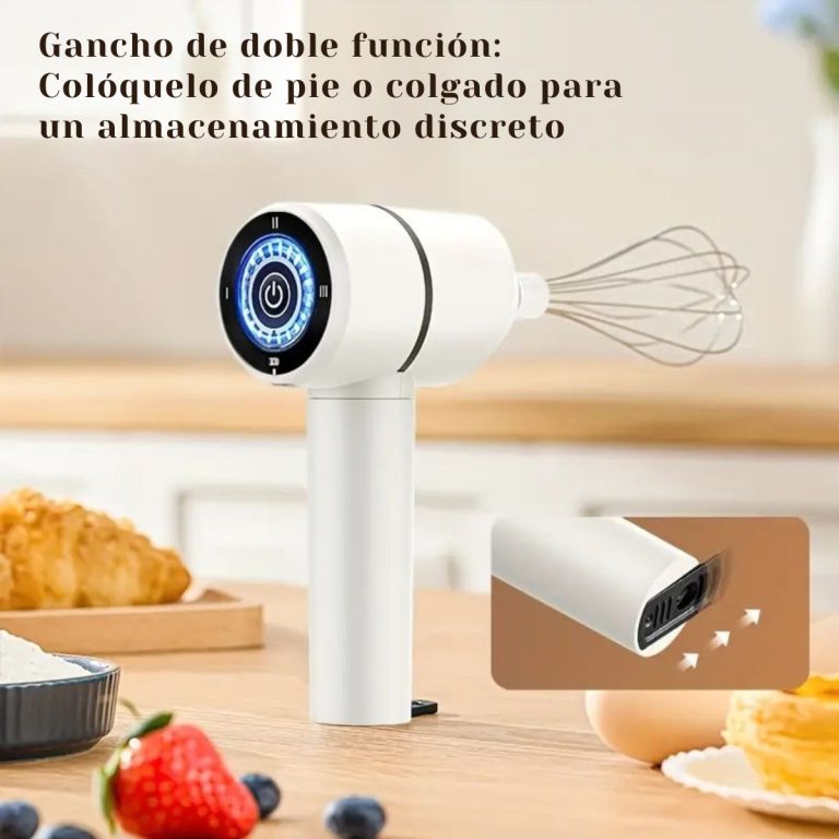 Batidora Eléctrica de Mano Inalámbrica – 3 Accesorios Intercambiables
