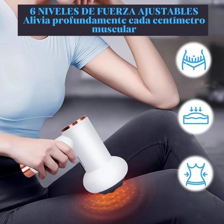 Masajeador Eléctrico de Mano – 5 Cabezales Intercambiables